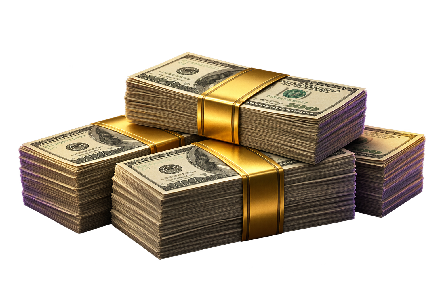 Bundles of U.S. dollars representing available business capital